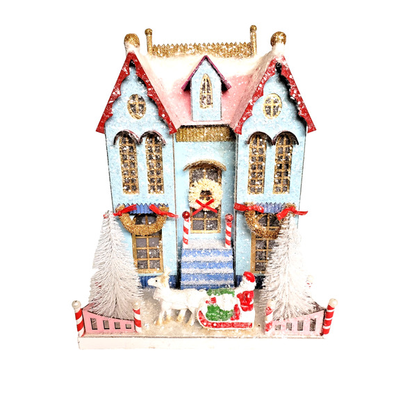 Holiday House Cody Foster Large 13.5" Putz Festive Mansion HOU-312 Collectible - Picture 1 of 7